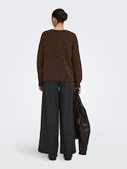 ONLY Brown Long Sleeve Crew Neck Cosy Jumper - Image 4 of 6