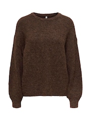 ONLY Brown Long Sleeve Crew Neck Cosy Jumper - Image 5 of 6