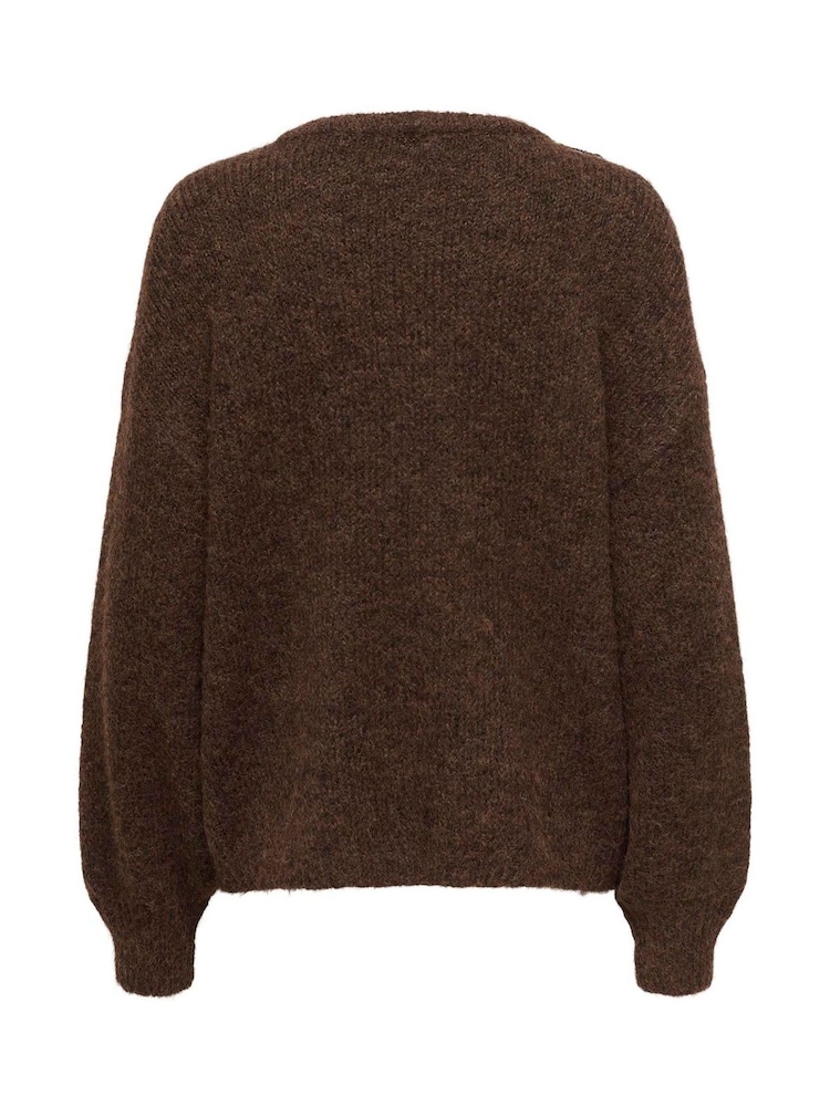 ONLY Brown Long Sleeve Crew Neck Cosy Jumper - Image 6 of 6 ONLY Brown Long Sleeve Crew Neck Cosy Jumper - Image 6 of 6