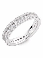 Beaverbrooks Sterling Silver Cubic Zirconia Triple Row Ring - Image 1 of 3