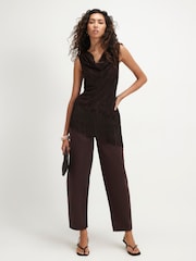 River Island Brown Core Barrel Leg Jeans - Image 1 of 3