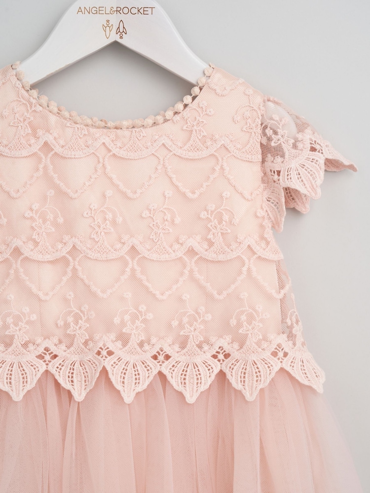 Angel & Rocket Pink Lucy Lace Dress - Image 5 of 5 Angel & Rocket Pink Lucy Lace Dress - Image 5 of 5