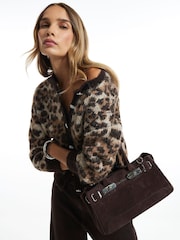 سترة كارديغان بطبعة جلد فهد من River Island - صورة 1 من 4