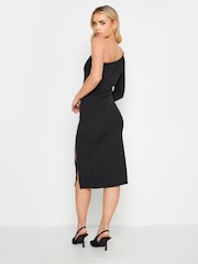 PixieGirl Petite Black Scuba One Shoulder Dress - Image 2 of 4