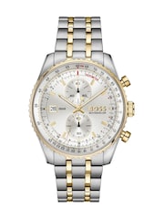 BOSS Silver Skytraveller Pro Two Tone Stainless Steel and Gold IP Watch - Image 1 of 4