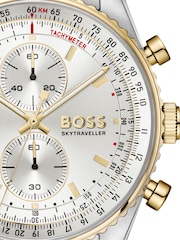 BOSS Silver Skytraveller Pro Two Tone Stainless Steel and Gold IP Watch - Image 4 of 4