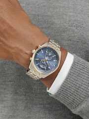 BOSS Grey Skytraveller Bi Colour Chronograph Watch - Image 1 of 6