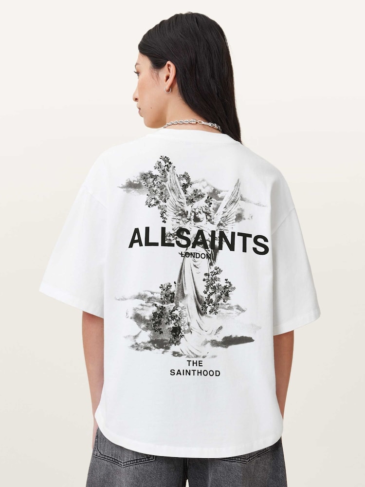 לבן - Allsaints חולצת טי, דגם Guardian Amelie - תמונה 2 מתוך 8