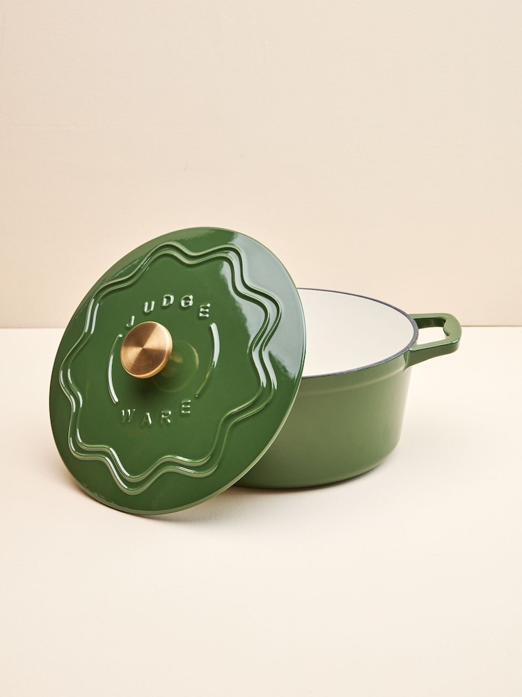 Judge Green 26cm Enamelled Cast Iron Casserole - Image 2 of 6 Judge Green 26cm Enamelled Cast Iron Casserole - Image 2 of 6