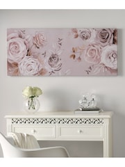 Art For The Home Pink Mixed Media Rose Trial Wall Art - Image 1 of 2