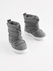 Metallic Silver Reflective Thermal Thinsulate™ Lined Quilted Water Resistant Boots - Image 1 of 5
