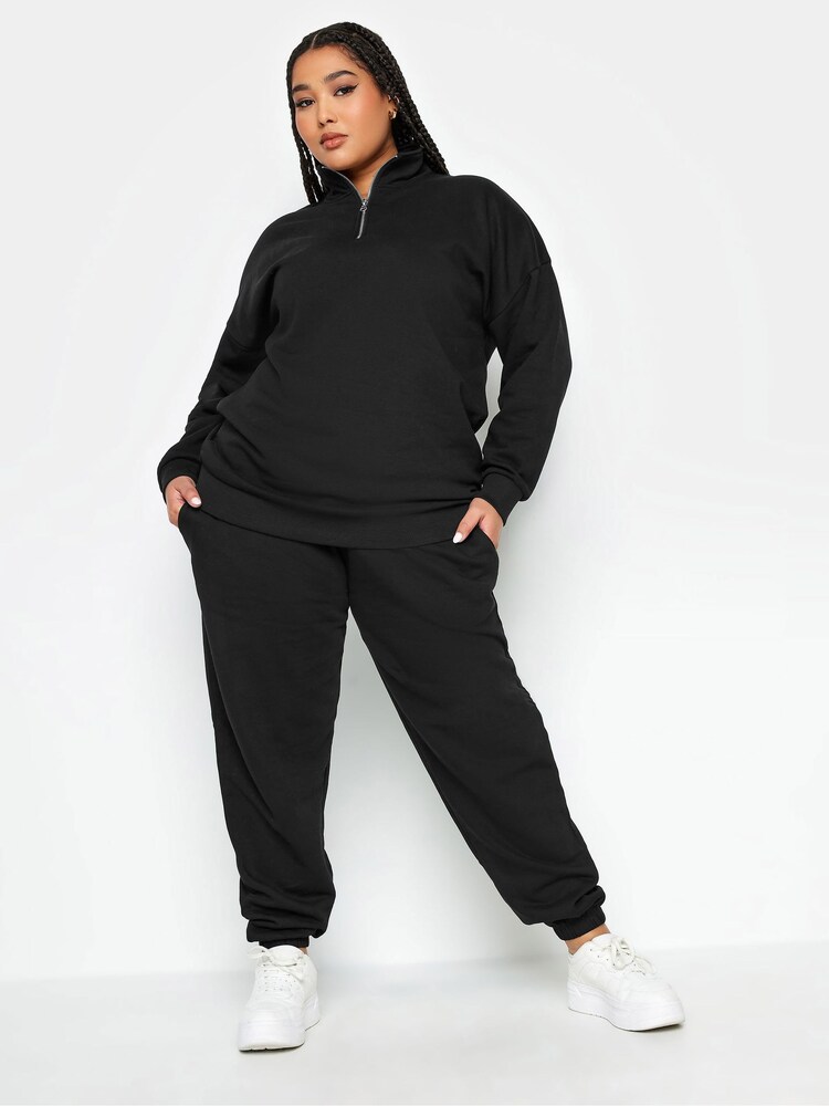 Yours Curve Black Joggers - Image 1 of 4