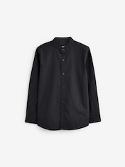 Black Easy Care Grandad Collar Shirt (3-16yrs) - Image 1 of 3