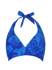 Pour Moi Blue Maui Longline Removable Cup Halter Bikini Top - Image 3 of 4