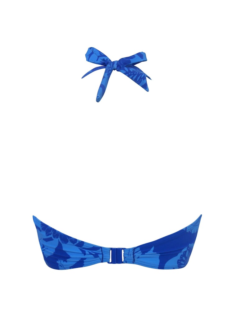 Pour Moi Blue Maui Longline Removable Cup Halter Bikini Top - Image 4 of 4