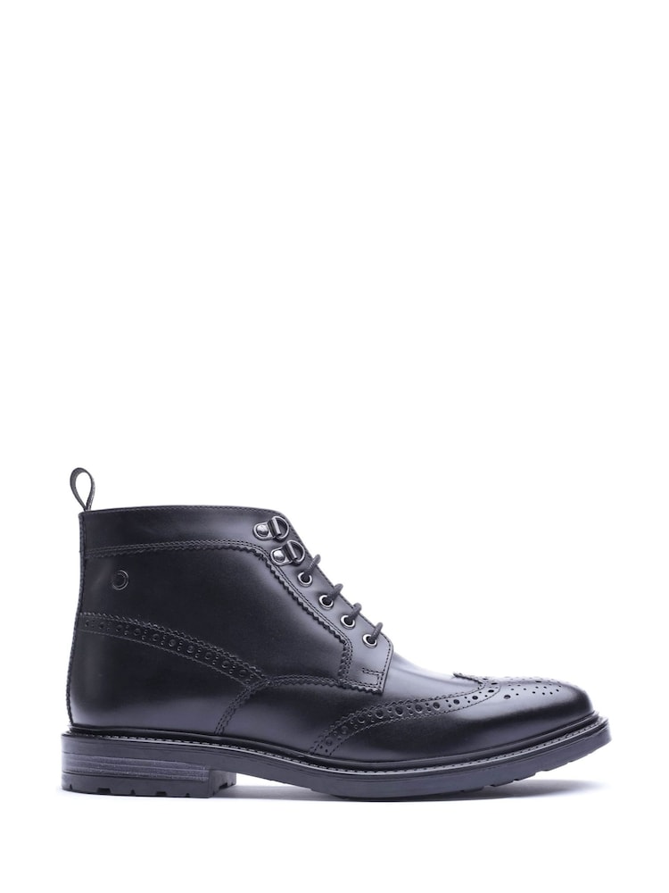 Base London Black Porter Brogue Boot - Image 1 of 4 Base London Black Porter Brogue Boot - Image 1 of 4