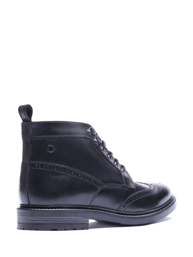 Base London Black Porter Brogue Boot - Image 2 of 4 Base London Black Porter Brogue Boot - Image 2 of 4