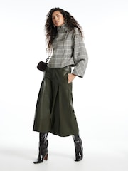 River Island Green Faux Leather Smart Culotte Trousers - Image 1 of 4
