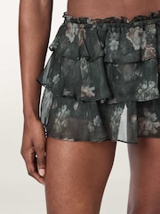 AllSaints Green Nyx Silk Skirt - Image 3 of 6