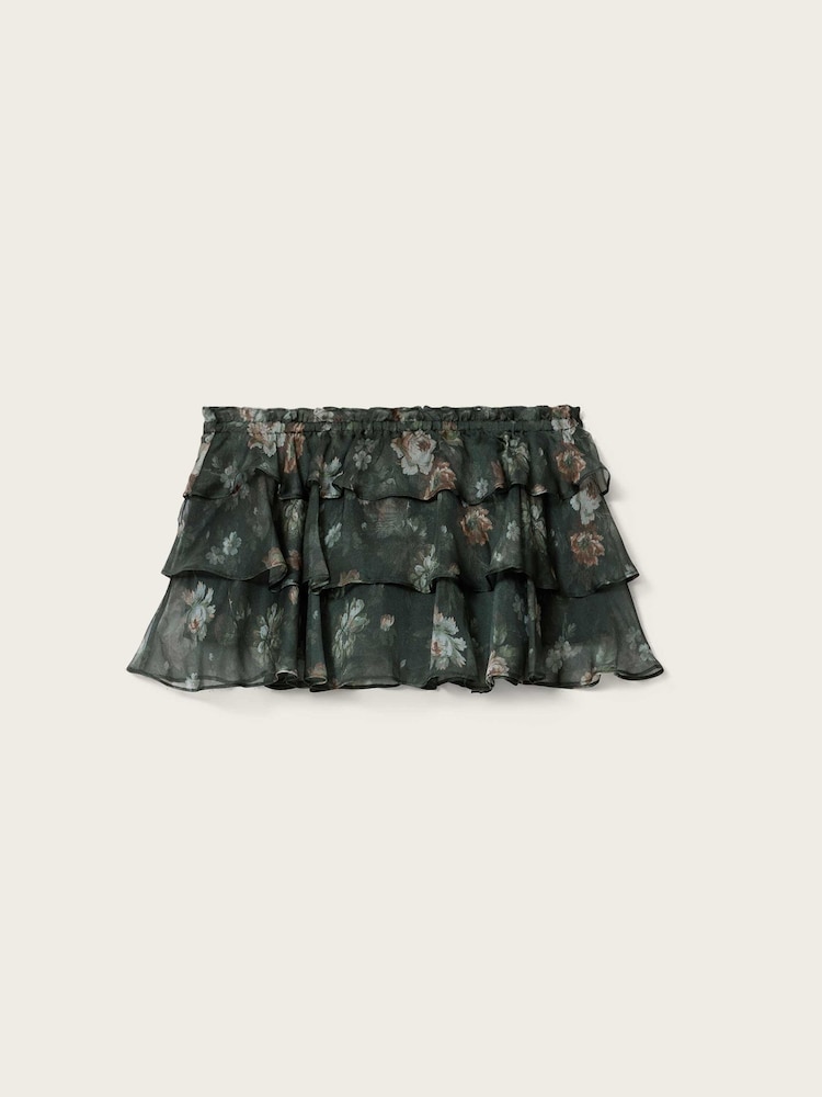 AllSaints Green Nyx Silk Skirt - Image 6 of 6