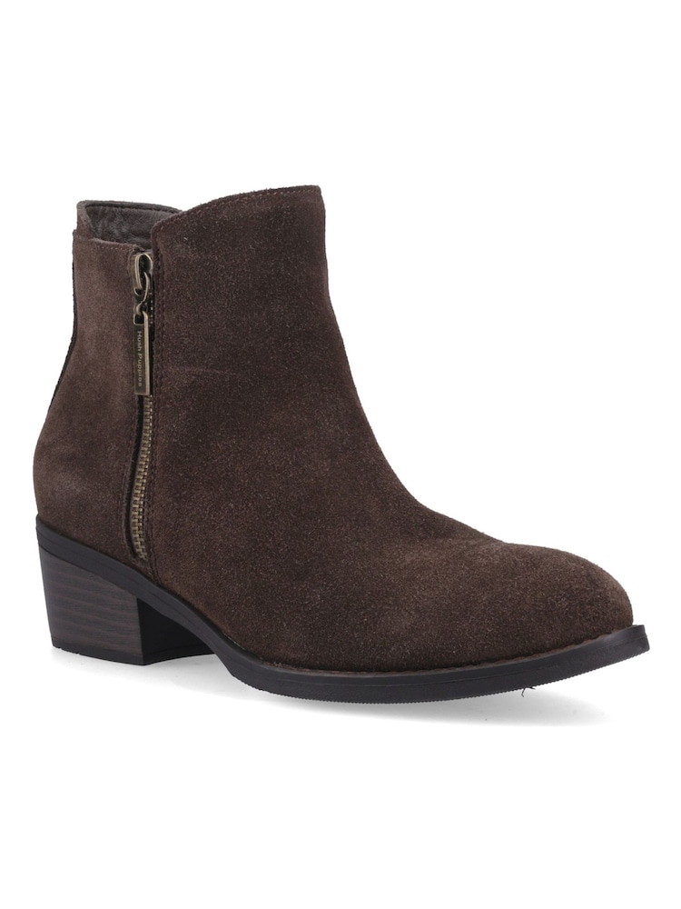 Hush Puppies Brown Ingrid Zip Boots - Image 2 of 4 Hush Puppies Brown Ingrid Zip Boots - Image 2 of 4