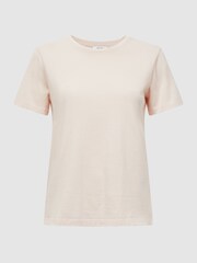 Reiss Pink Ginnie Cotton Garment Dyed T-Shirt - Image 2 of 5