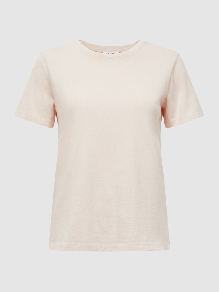 Reiss Pink Ginnie Cotton Garment Dyed T-Shirt - Image 2 of 5 Reiss Pink Ginnie Cotton Garment Dyed T-Shirt - Image 2 of 5