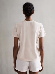 Reiss Pink Ginnie Cotton Garment Dyed T-Shirt - Image 4 of 5