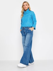 PixieGirl Petite Blue Roll Neck Boxy Jumper - Image 3 of 4