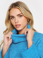 PixieGirl Petite Blue Roll Neck Boxy Jumper - Image 4 of 4