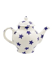 Emma Bridgewater Cream Blue Star 4 Mug Teapot - Image 4 of 4