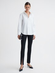 Reiss White Lia Premium Cotton Shirt - Image 2 of 4