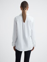 Reiss White Lia Premium Cotton Shirt - Image 3 of 4
