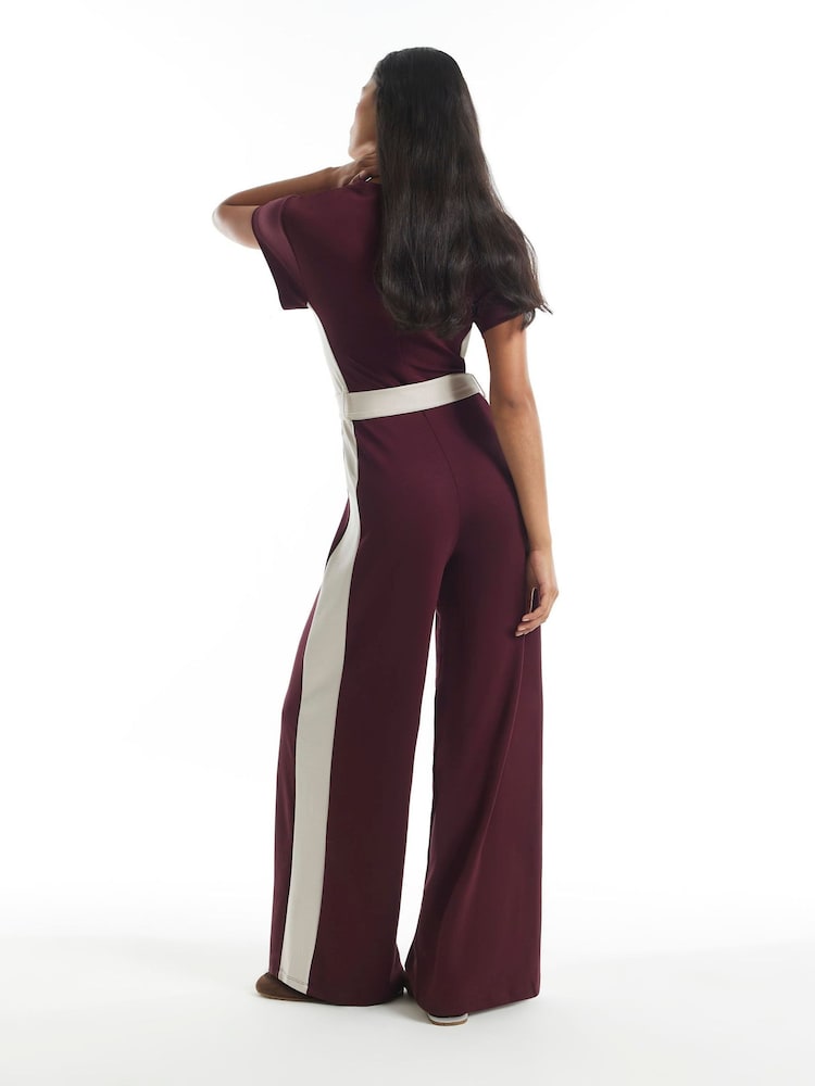 River Island Red Premium Colourblock Jumpsuit - Image 2 of 4 River Island Red Premium Colourblock Jumpsuit - Image 2 of 4