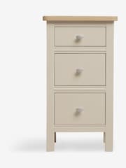 Stone Hampton Country Collection Luxe Painted Oak 3 Drawer Slim Bedside Table - Image 2 of 9