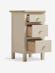 Stone Hampton Country Collection Luxe Painted Oak 3 Drawer Slim Bedside Table - Image 3 of 9
