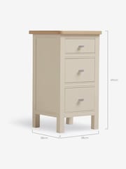 Stone Hampton Country Collection Luxe Painted Oak 3 Drawer Slim Bedside Table - Image 5 of 9