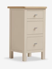 Stone Hampton Country Collection Luxe Painted Oak 3 Drawer Slim Bedside Table - Image 8 of 9