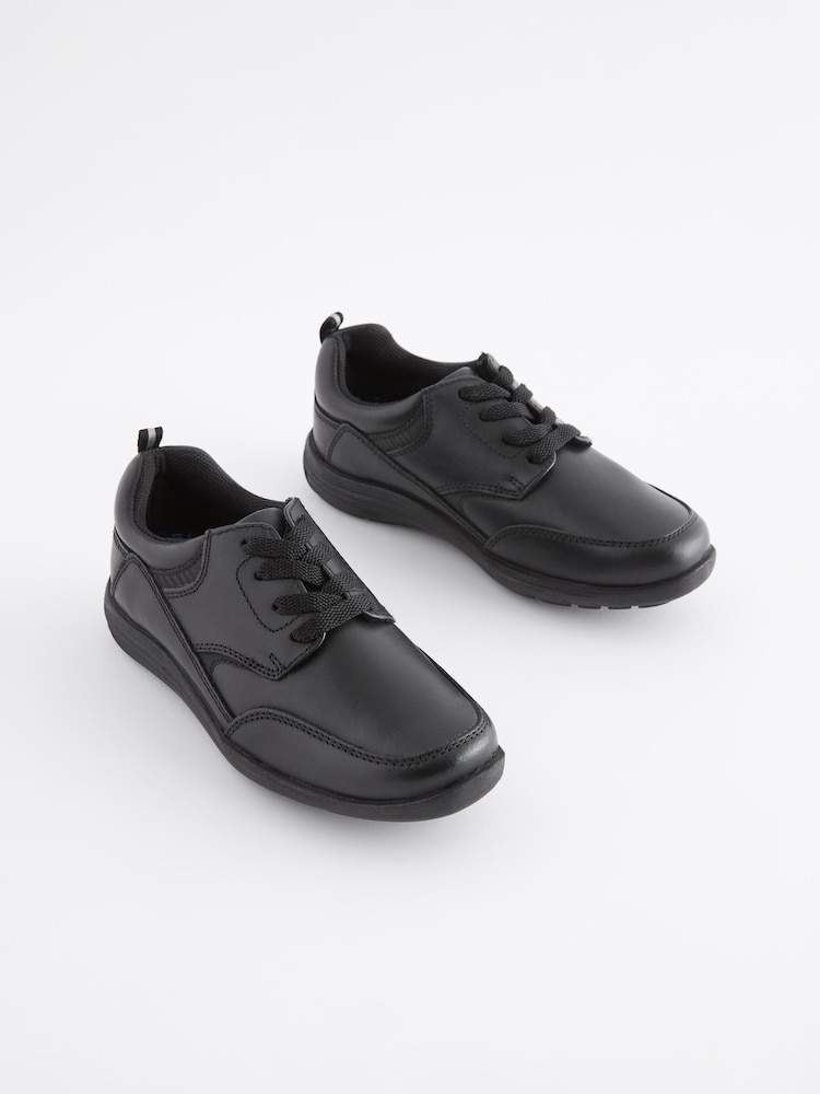 Noir - Chaussures School en cuir à lacets - Image 1 de 7