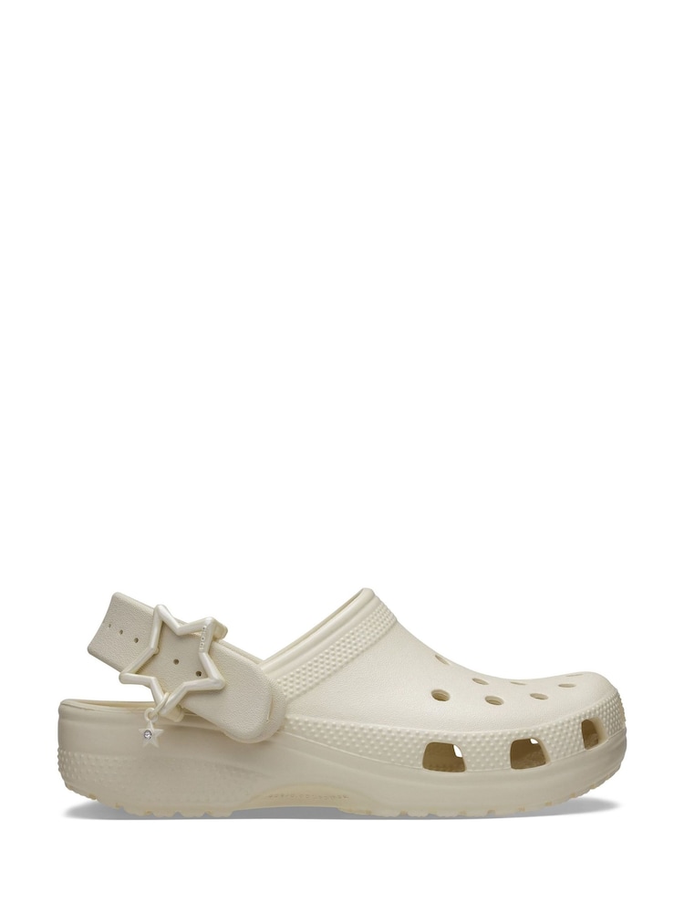 Crocs Cream Classic Toddler Star Buckle Clogs - Image 1 of 5 Crocs Cream Classic Toddler Star Buckle Clogs - Image 1 of 5