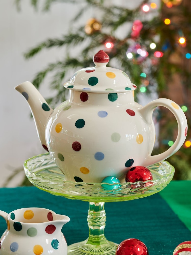 Emma Bridgewater Cream Polka Dot 4 Mug Teapot - Image 1 of 4 Emma Bridgewater Cream Polka Dot 4 Mug Teapot - Image 1 of 4
