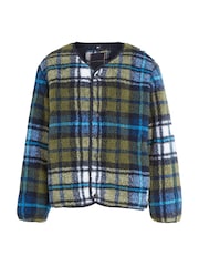 Tommy Hilfiger Kids Green Tartan Teddy Liner Jacket - Image 4 of 6