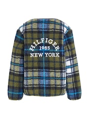 Tommy Hilfiger Kids Green Tartan Teddy Liner Jacket - Image 5 of 6