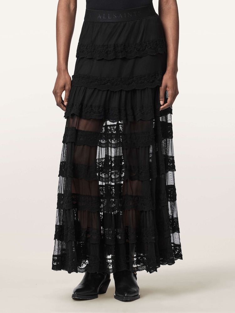 AllSaints Black Maggie Skirt - Image 1 of 7