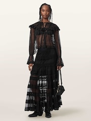 AllSaints Black Maggie Skirt - Image 5 of 7