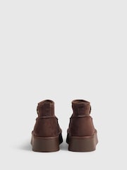 River Island Brown Faux Fur Lined Platform Boots - Image 3 of 5