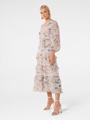 Forever New Light Pink Locky Trim Insert Midi Dress - Image 4 of 5