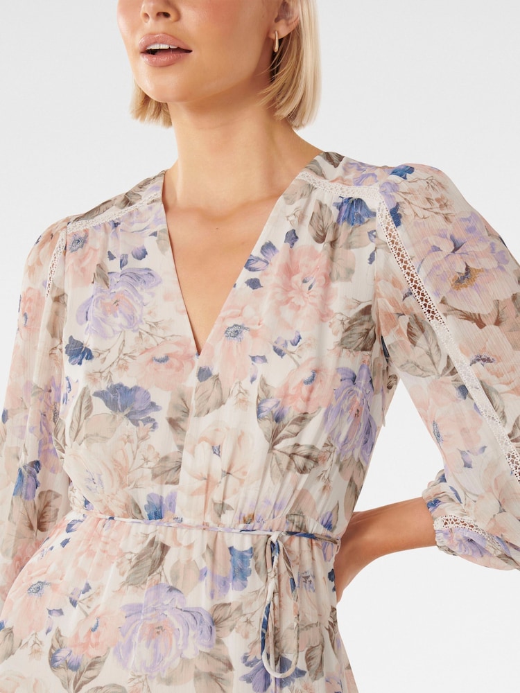Forever New Light Pink Locky Trim Insert Midi Dress - Image 5 of 5