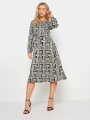 Natur - Pixiegirl Petite langärmliges Midikleid mit Floralmuster - Bild 3 von 5