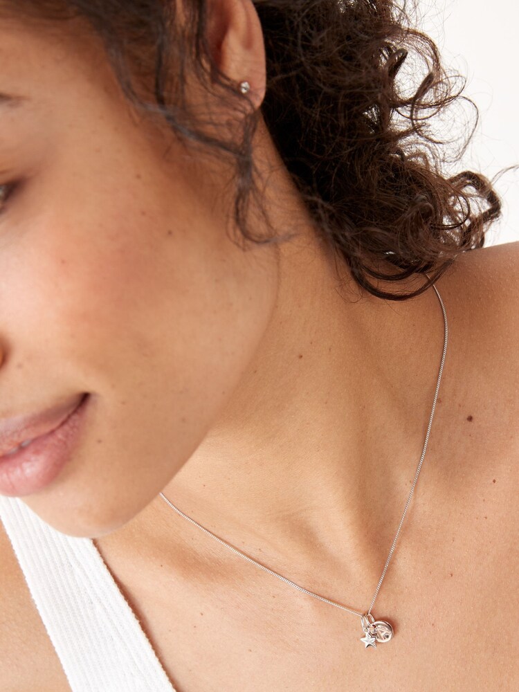 Sterling Silver Rose Gold Plated Star Initial Necklace - Image 4 of 4